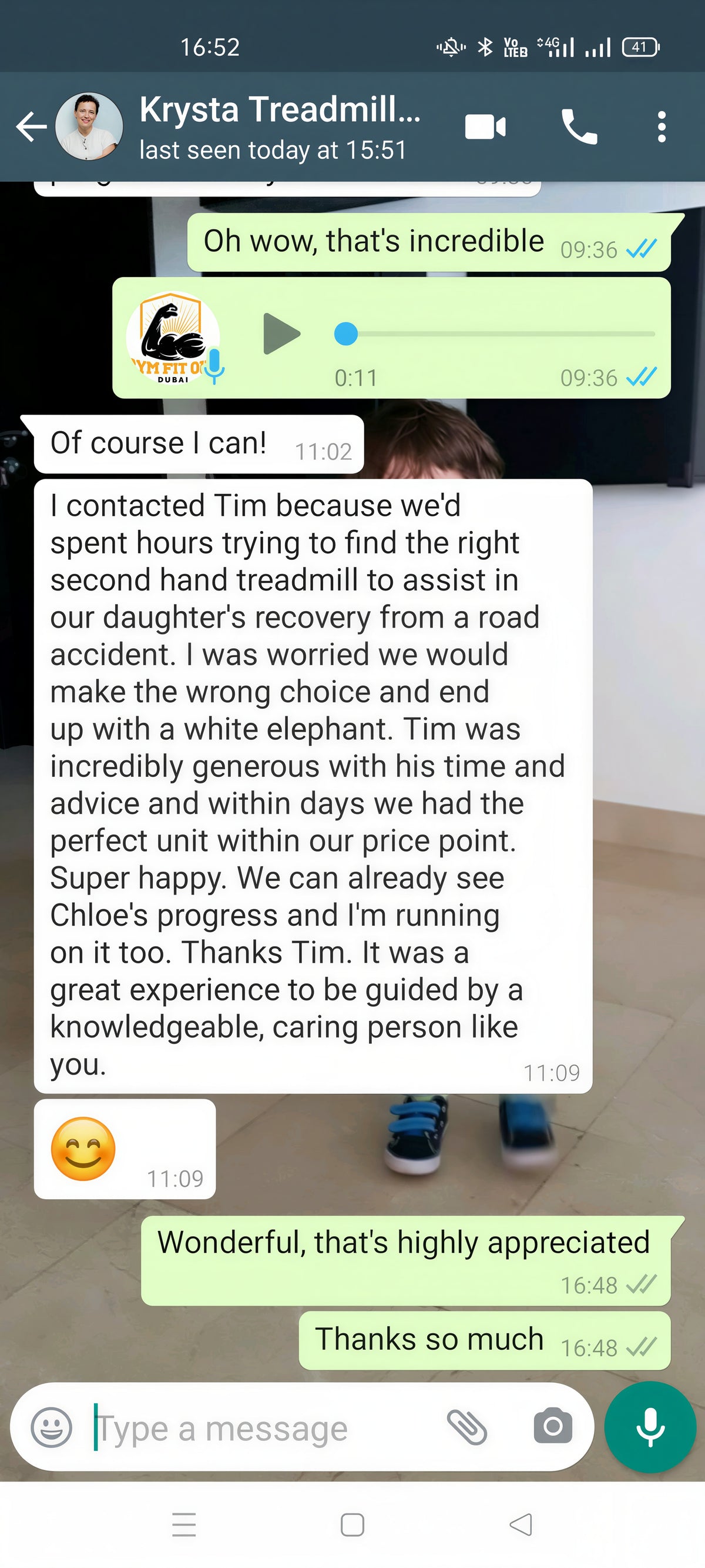 Customer testimonial