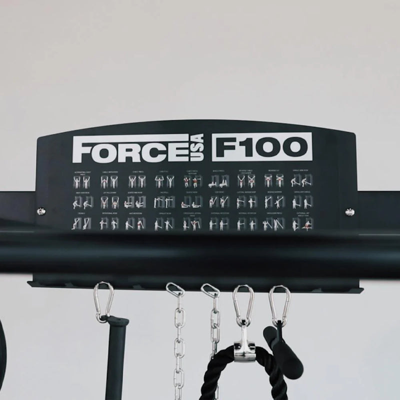 Force USA F100 Pin Loaded Multi Functional Trainer (Includes 15kg Olympic Barbell)
