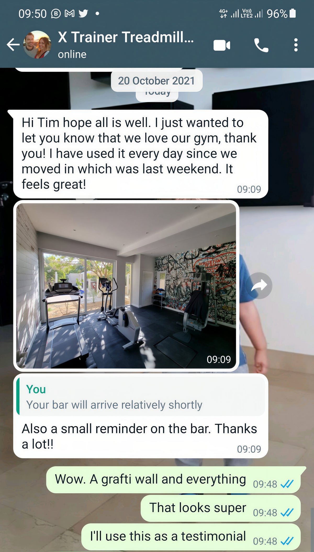 Customer testimonial