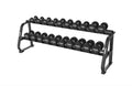 FORCE USA Commercial Round Dumbbells set with 2 Tier rack