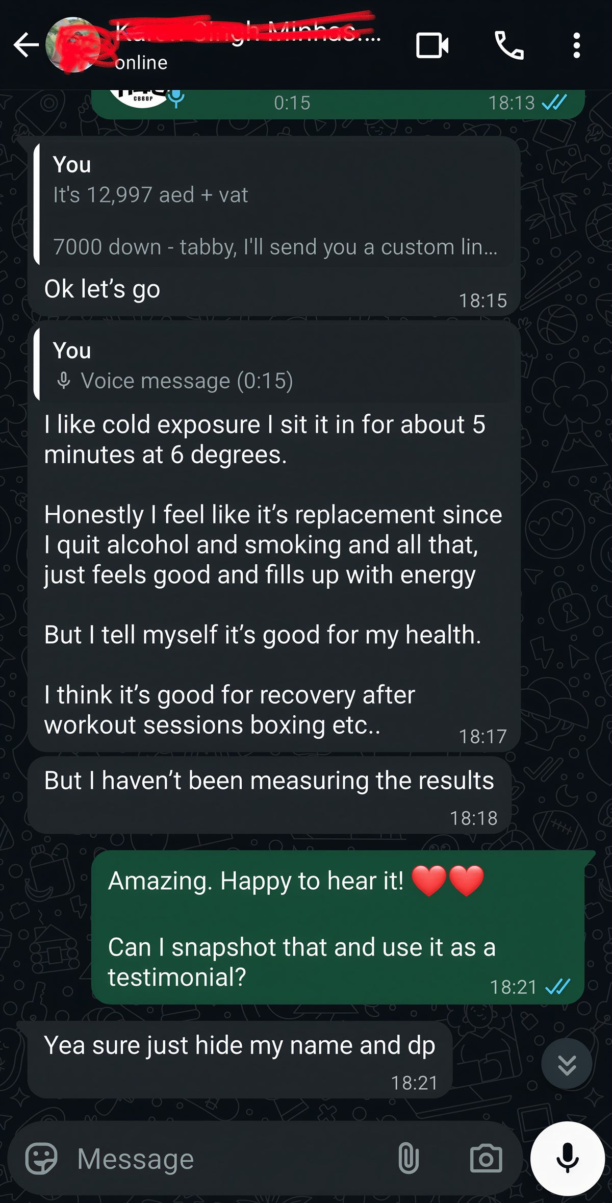 Customer testimonial