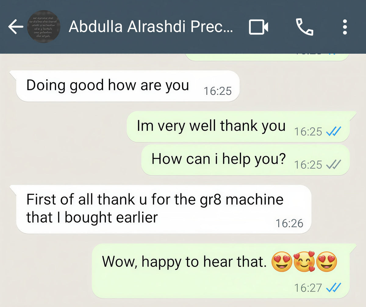 Customer testimonial