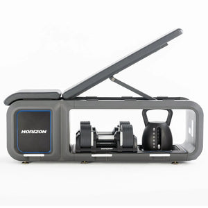 Horizon Fitness All-in-One Adjustable Bench with Dumbbells & Kettlebell