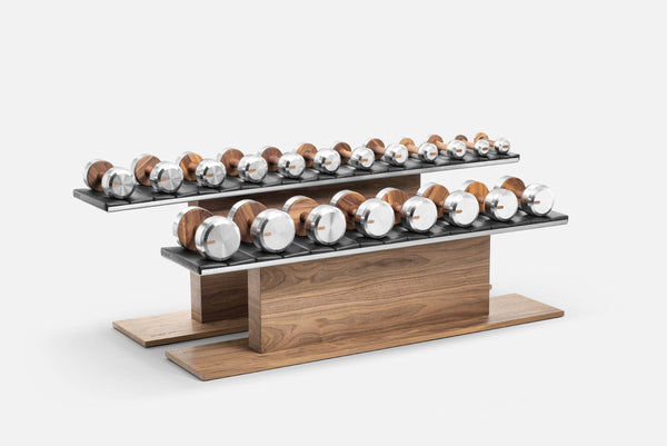 Pent Colmia dumbbells with horizontal rack