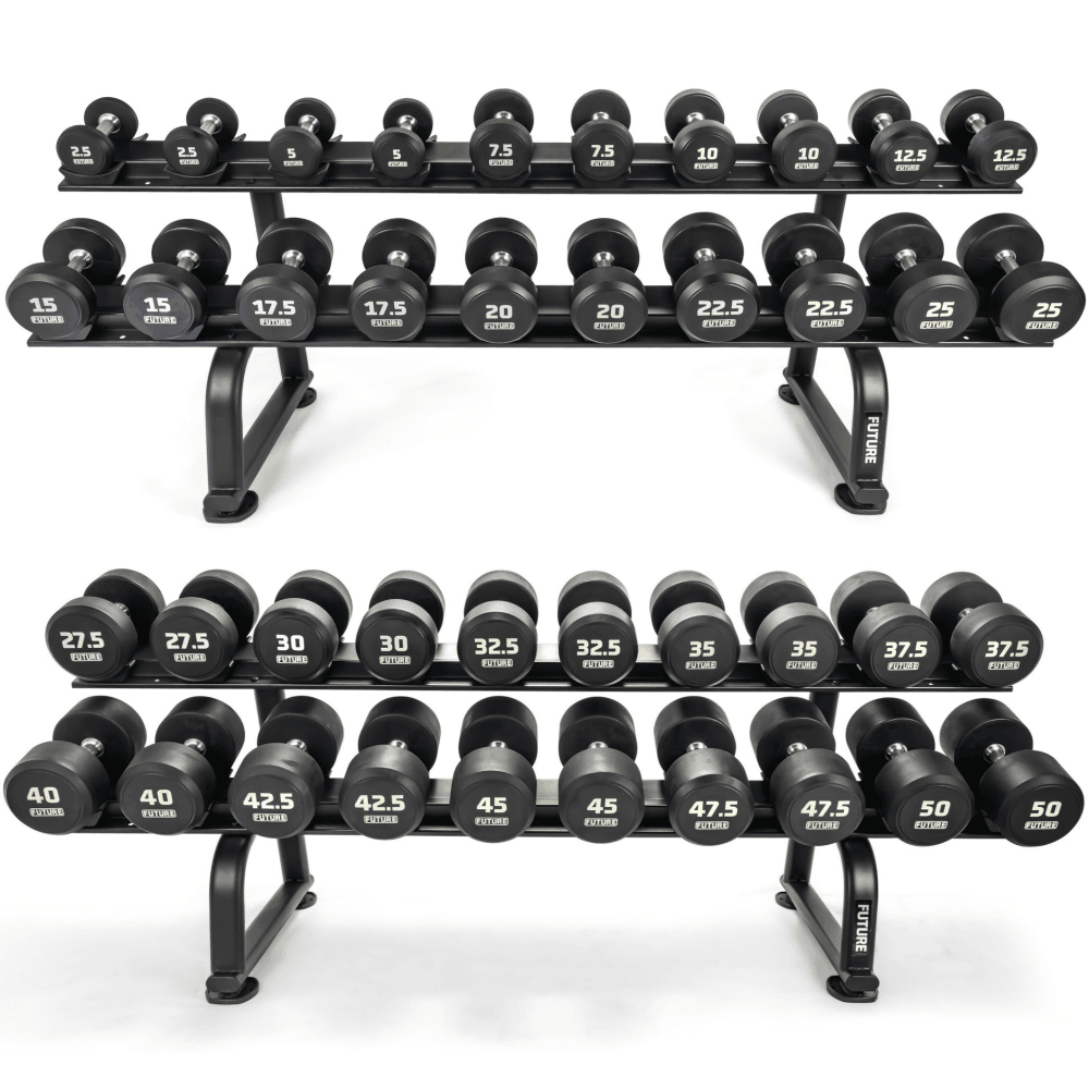 (Copy) FORCE USA Commercial Round Dumbbells set with 3 Tier rack. 2.5 ...