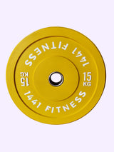 1441 Fitness - 100 Kg Olympic Rubber Bumper Plates with Barbell - image 4