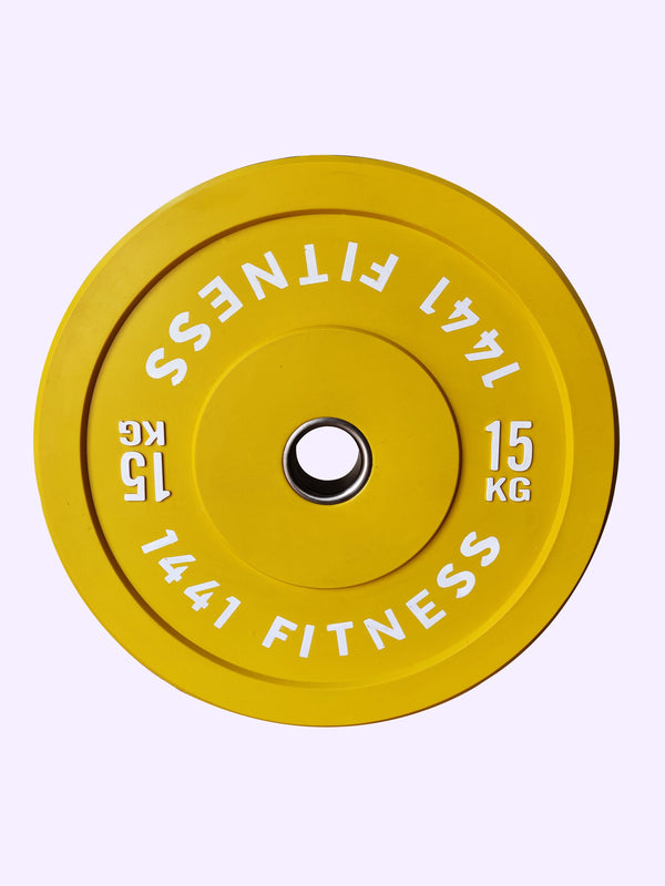 1441 Fitness - 100 Kg Olympic Rubber Bumper Plates with Barbell