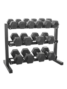Hex Dumbbell Set with Dumbbell Rack - 2.5 to 20 KG (8 Pairs)